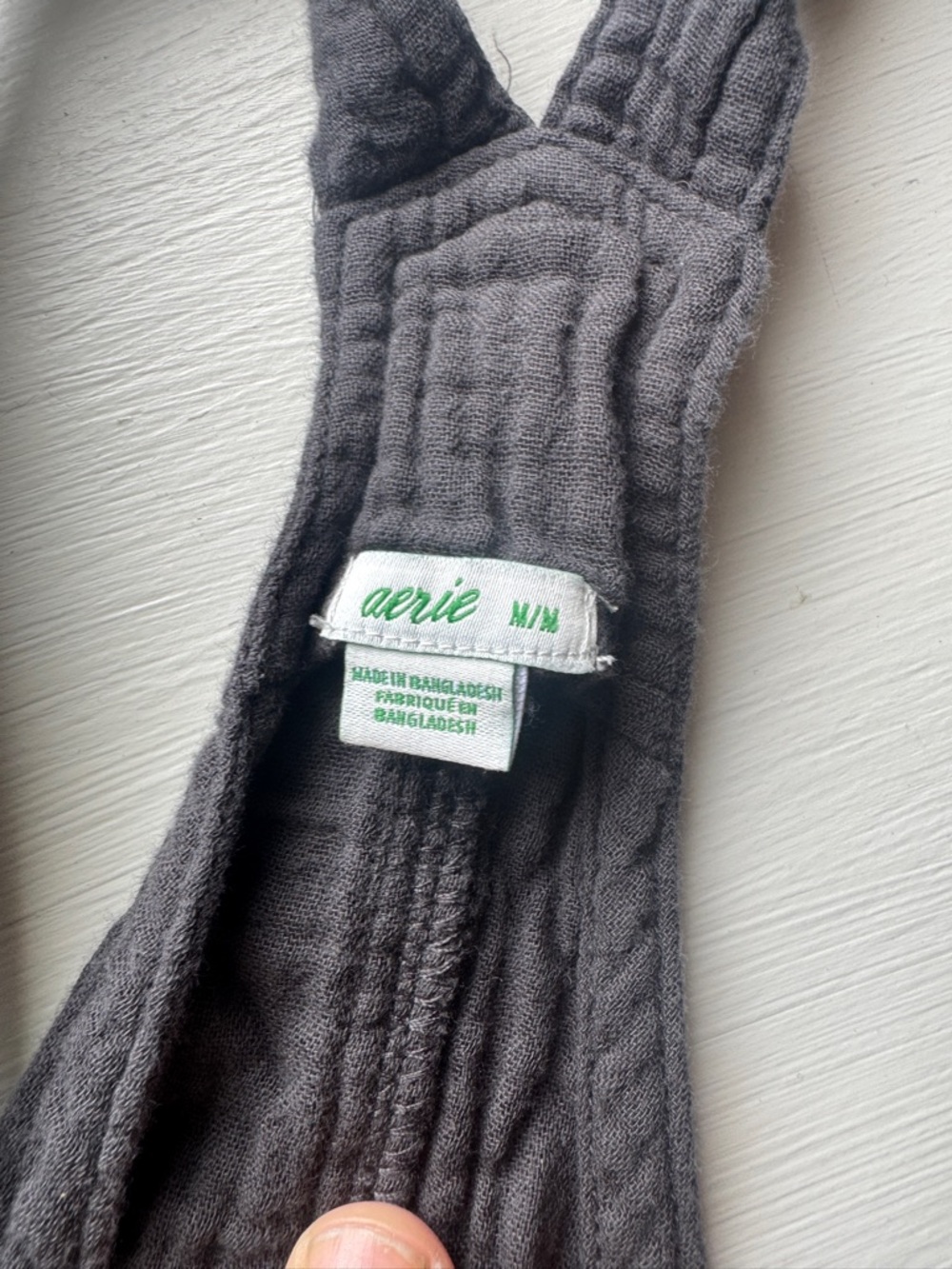 Aerie 100% Cotton - Lightweight Overalls Rolled Leg Gauze Tie Knot Size M - Picture 4 of 5